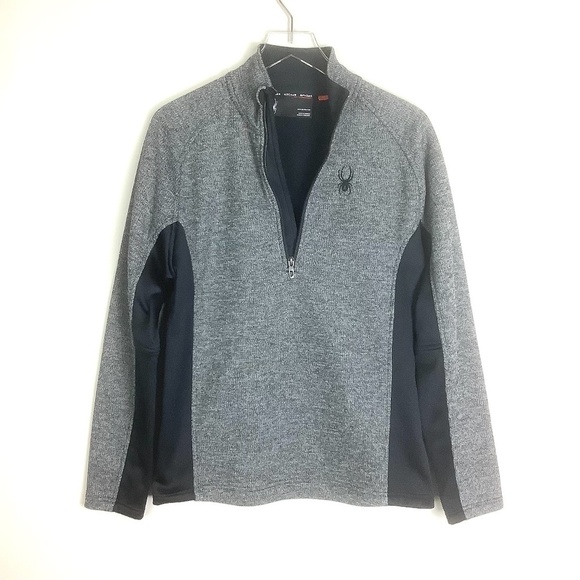 Spyder Men's Half Zip Up Jacket Heathered Black M - Picture 5 of 12